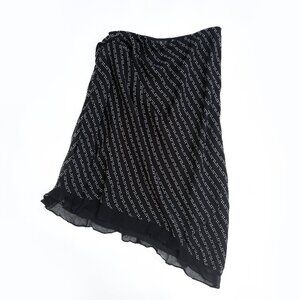 Vintage INC Black Midi Length Skirt with White Design Detail